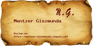 Mentzer Giszmunda névjegykártya